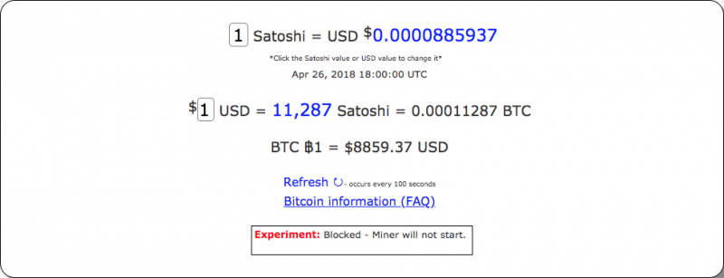Satoshi dollar converter